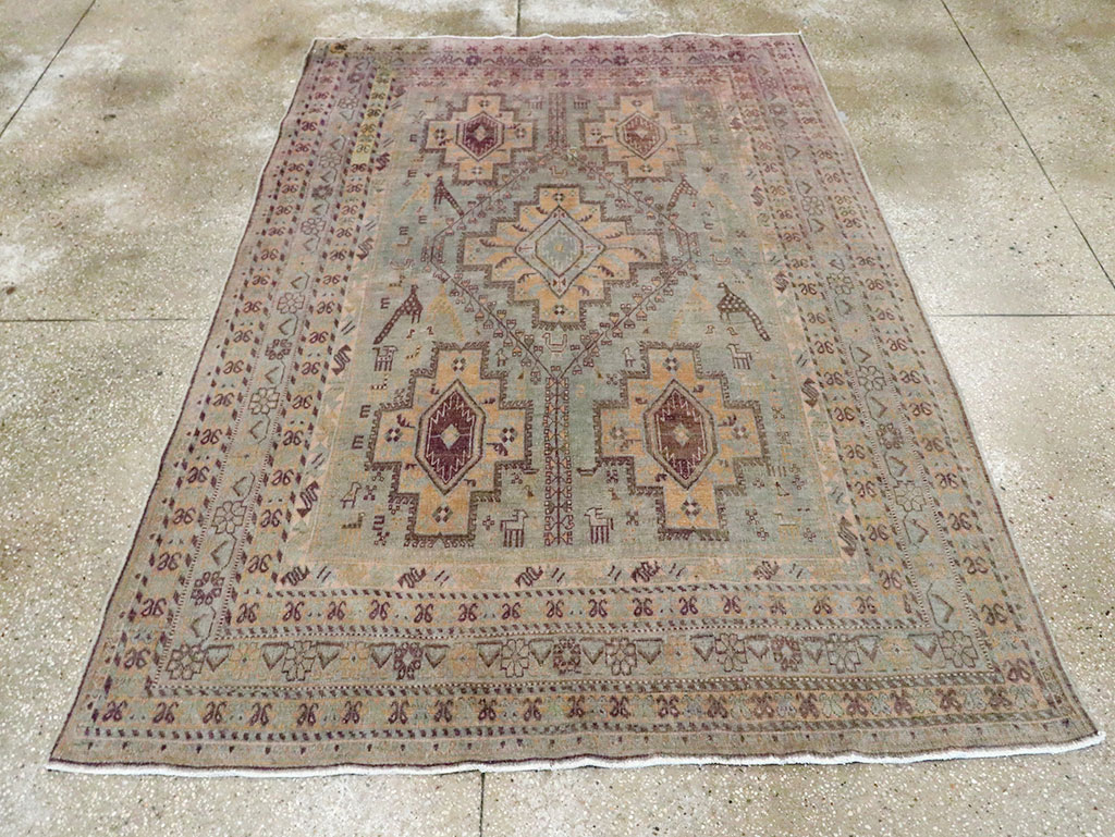 Vintage Persian Afshar Accent Rug, No.29931 - Gss