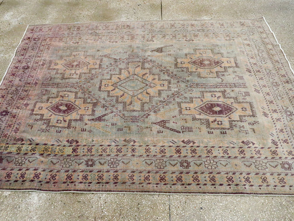 Vintage Persian Afshar Accent Rug, No.29931 - Gss