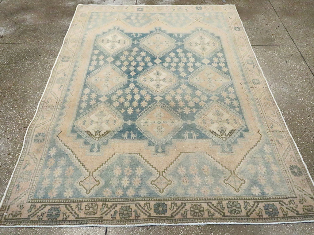 Vintage Persian Afshar Accent Rug, No.29969 - Gss