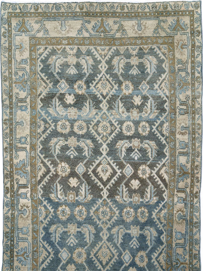 Vintage Persian Malayer Wide Gallery Runner, No.29972 - Gss