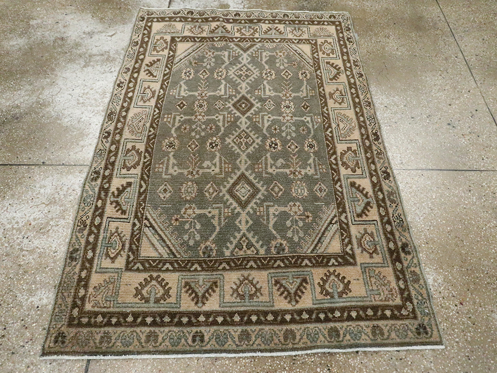 Vintage Persian Malayer Throw Rug, No.29988 - Gss