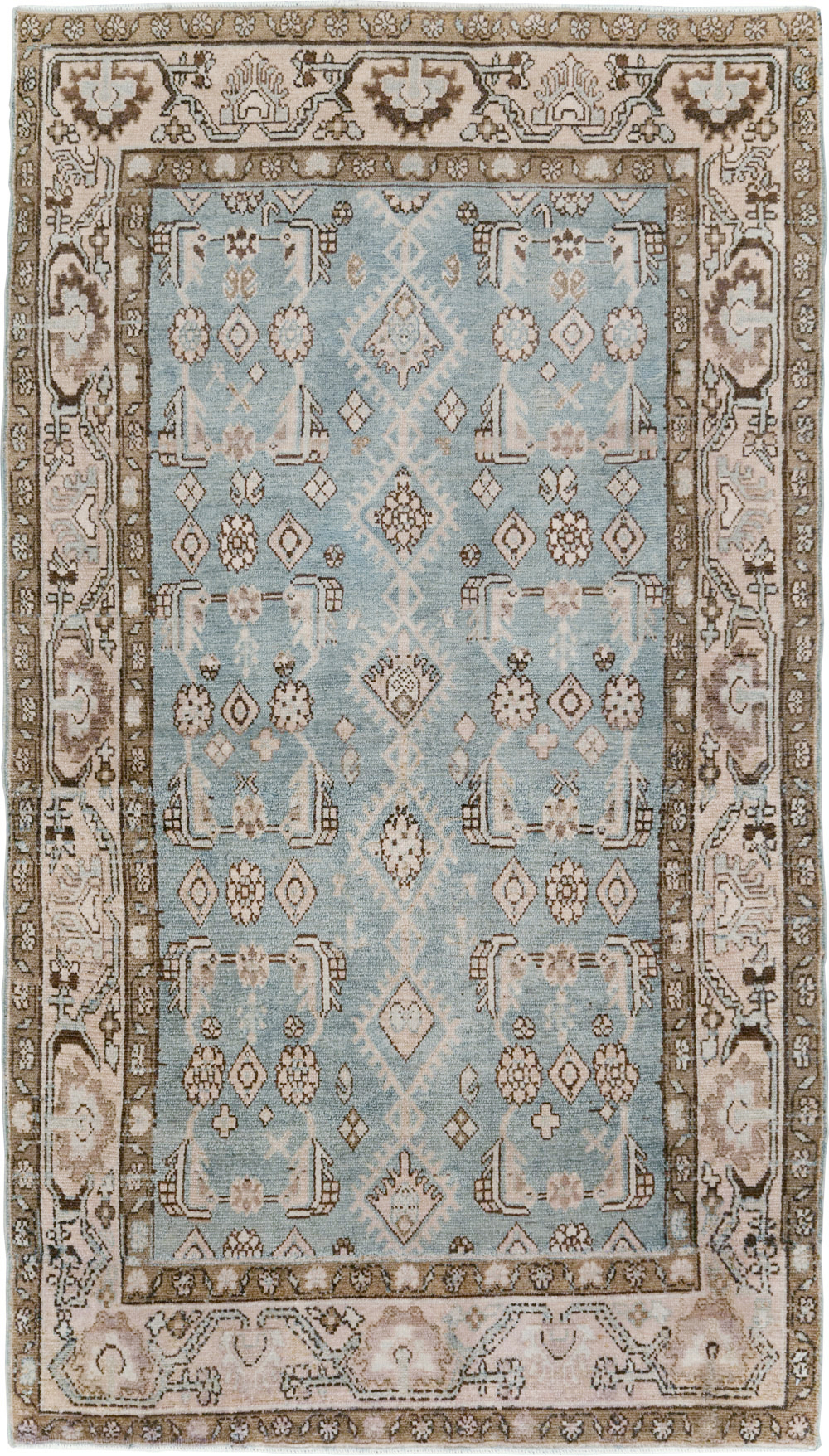 Vintage Persian Malayer Throw Rug, No.30004 - Gss