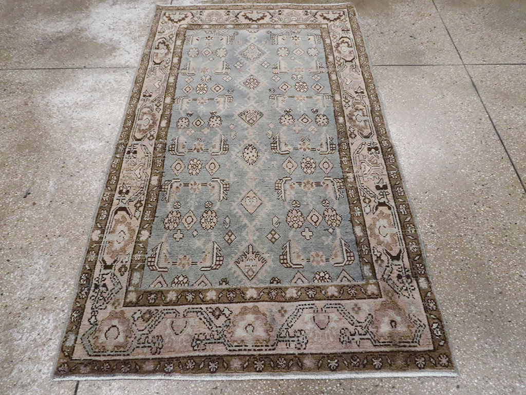 Vintage Persian Malayer Throw Rug, No.30004 - Gss