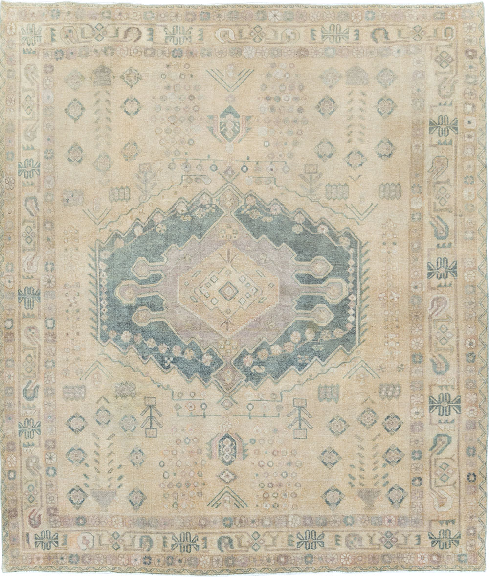 Vintage Persian Shiraz Square Accent Rug, No.30012 - Gss