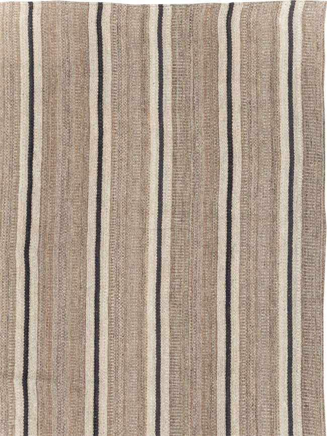 Modern Persian Flatweave Kilim Room Size Carpet, No.30025 - Gss