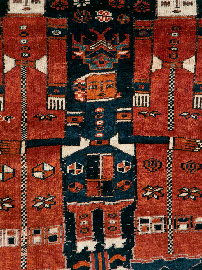 Vintage Persian Pictorial Bakhtiari Rug, No.30028 - Gss