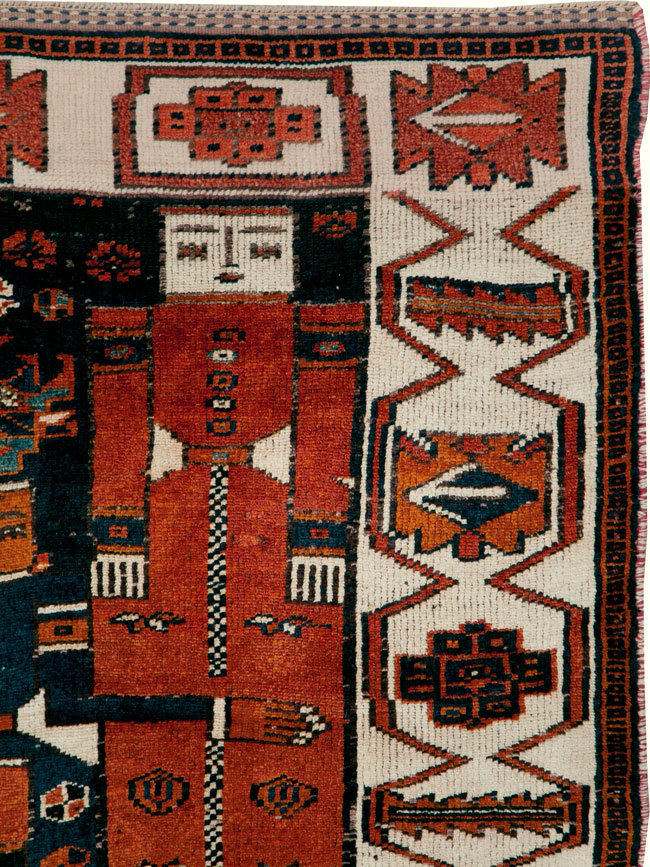 Vintage Persian Pictorial Bakhtiari Rug, No.30028 - Gss