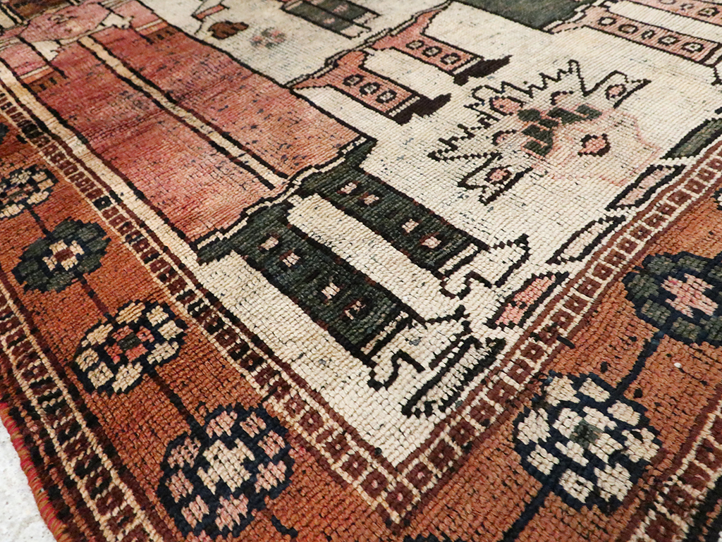 Vintage Persian Bakhtiari Pictorial Rug, No.30035 - Gss