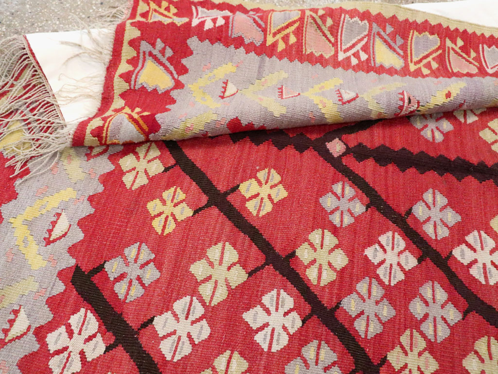 Vintage Turkish Flatweave Kilim Accent Rug, No.30042 - Gss