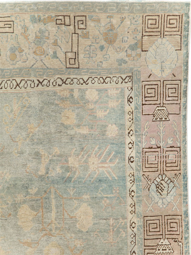 Antique East Turkestan Khotan Accent Rug, No.30043 - Gss