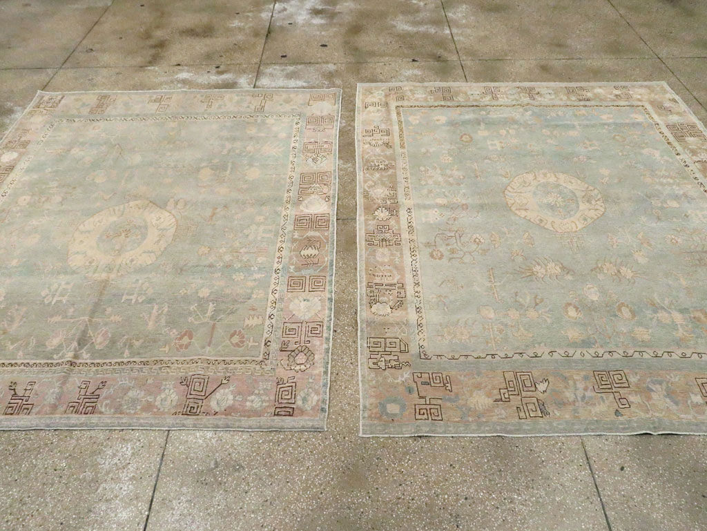 Antique East Turkestan Khotan Accent Rug, No.30043 - Gss