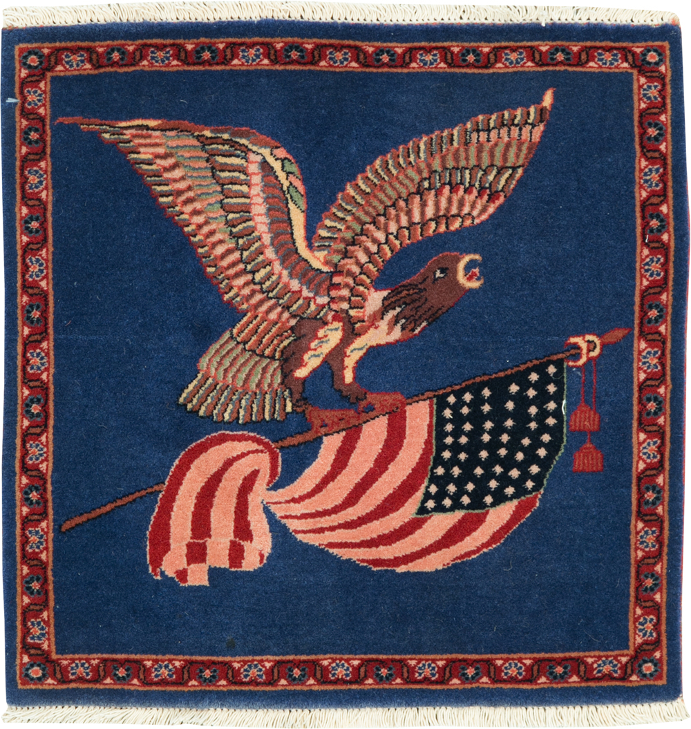 Modern Persian Kashan Flag Pictorial Rug (Pair: 1 of 2), No.30044 - Gss