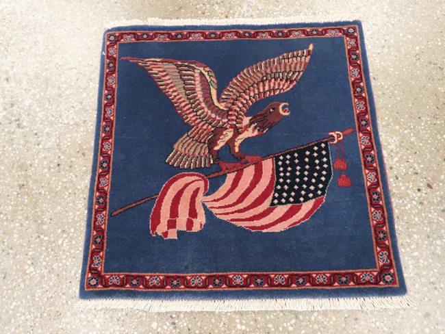Modern Persian Kashan Flag Pictorial Rug (Pair: 1 of 2), No.30044 - Gss
