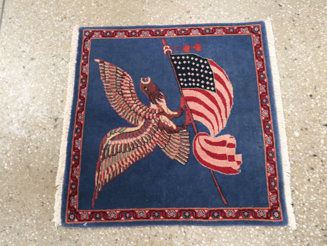 Modern Persian Kashan Flag Pictorial Rug (Pair: 1 of 2), No.30044 - Gss