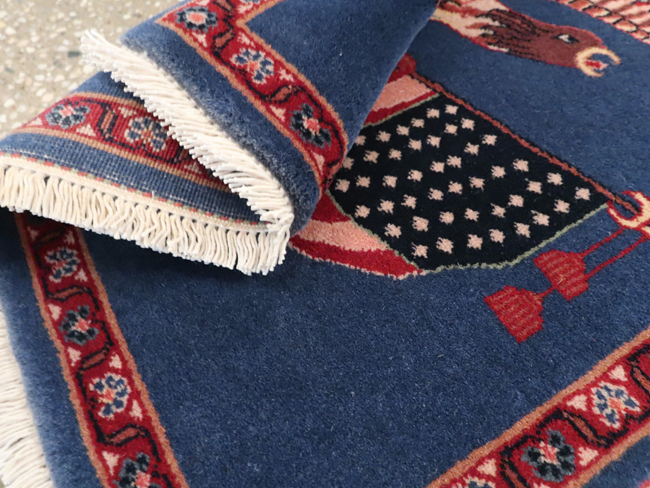 Modern Persian Kashan Flag Pictorial Rug (Pair: 1 of 2), No.30044 - Gss