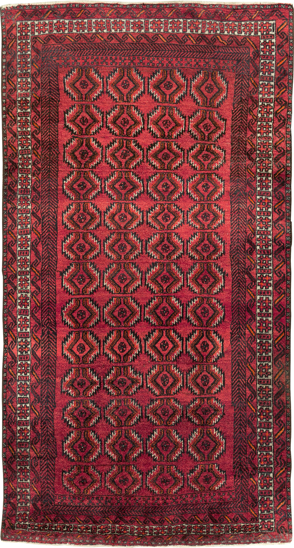 Vintage Central Asian Turkoman Tribal Throw Rug, No.30054 - Gss