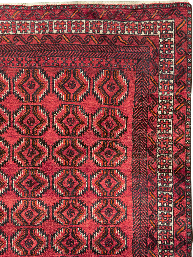 Vintage Central Asian Turkoman Tribal Throw Rug, No.30054 - Gss
