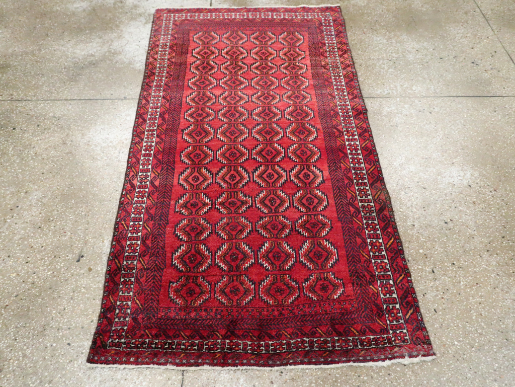 Vintage Central Asian Turkoman Tribal Throw Rug, No.30054 - Gss