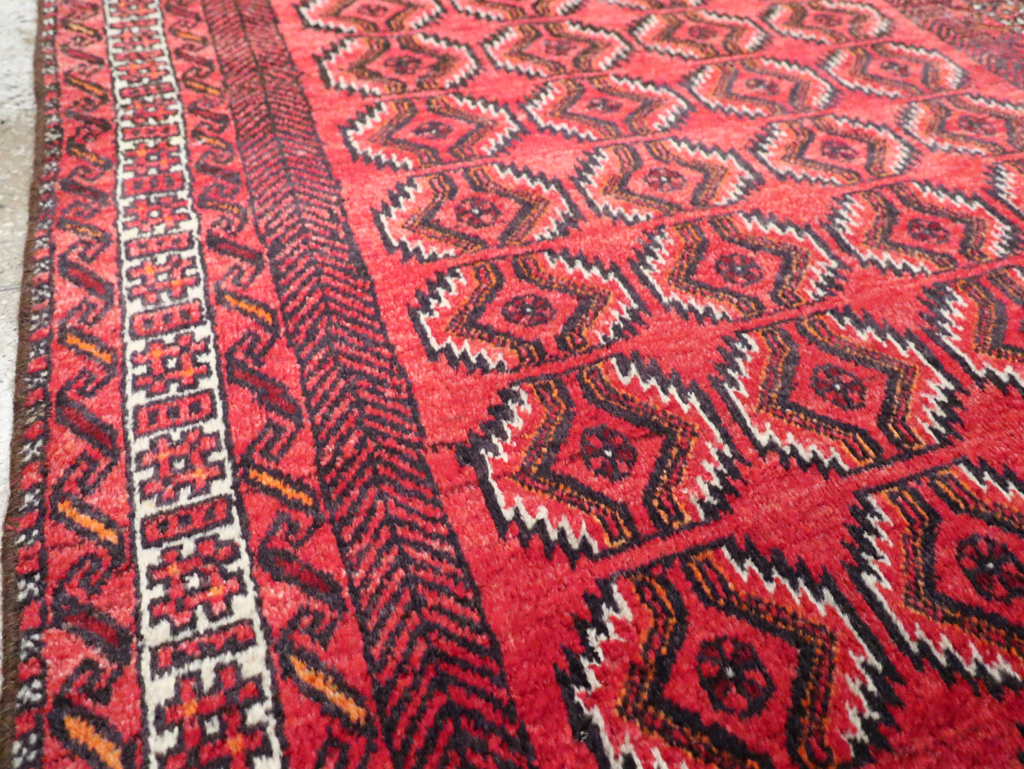 Vintage Central Asian Turkoman Tribal Throw Rug, No.30054 - Gss