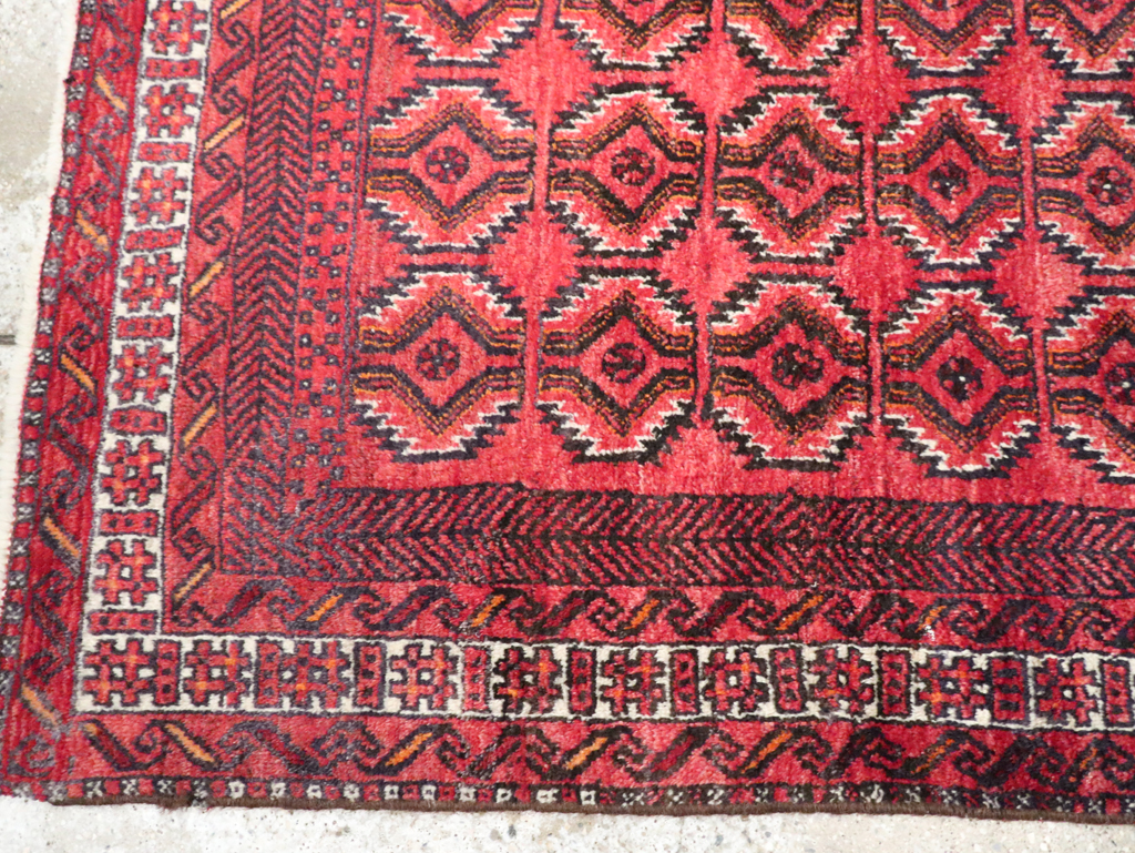 Vintage Central Asian Turkoman Tribal Throw Rug, No.30054 - Gss