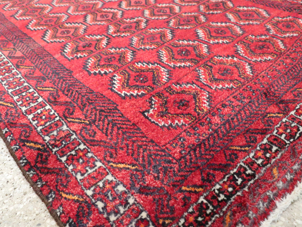 Vintage Central Asian Turkoman Tribal Throw Rug, No.30054 - Gss
