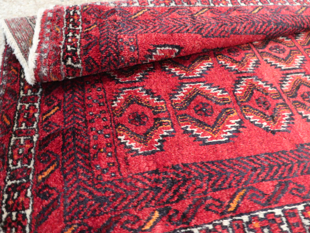 Vintage Central Asian Turkoman Tribal Throw Rug, No.30054 - Gss