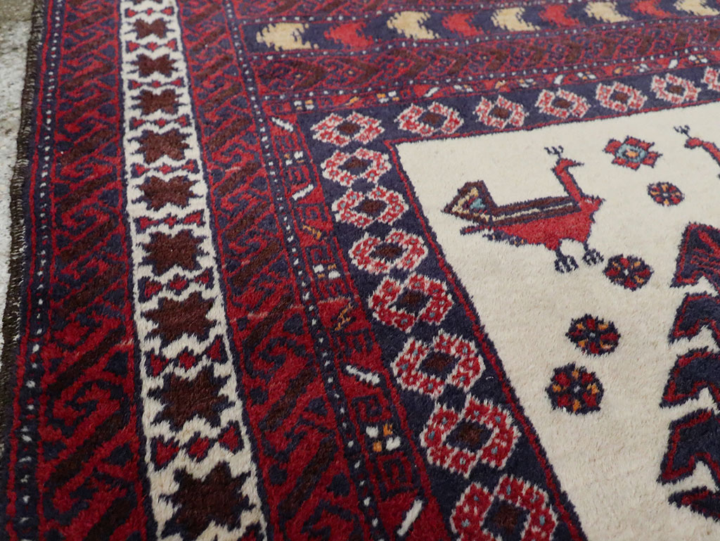 Vintage Persian Pictorial Baluch Rug, No.30055 - Gss