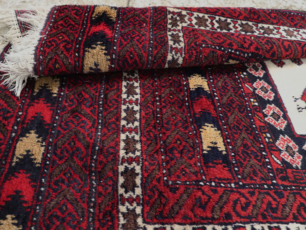 Vintage Persian Pictorial Baluch Rug, No.30055 - Gss