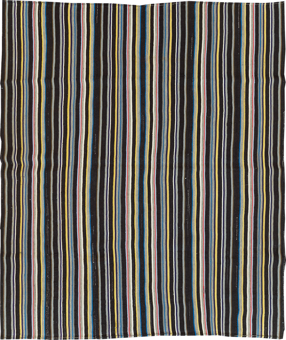 Striped Mid-20th Century Turkish Flatweave Kilim, No.30060 - Gss