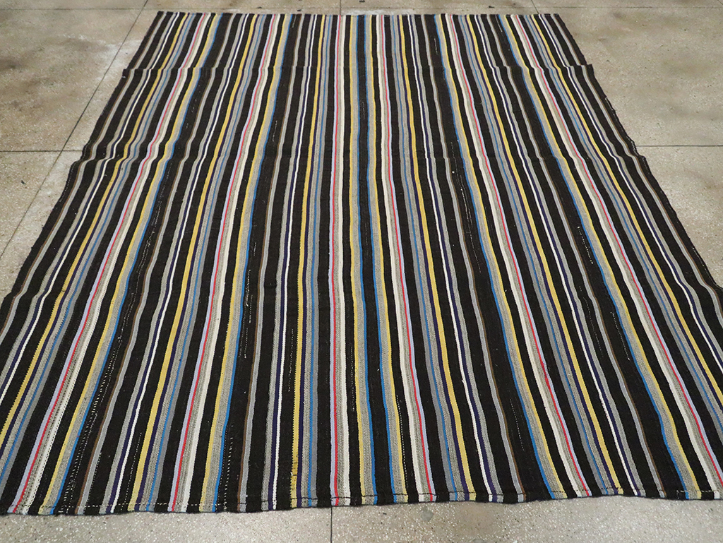 Striped Mid-20th Century Turkish Flatweave Kilim, No.30060 - Gss