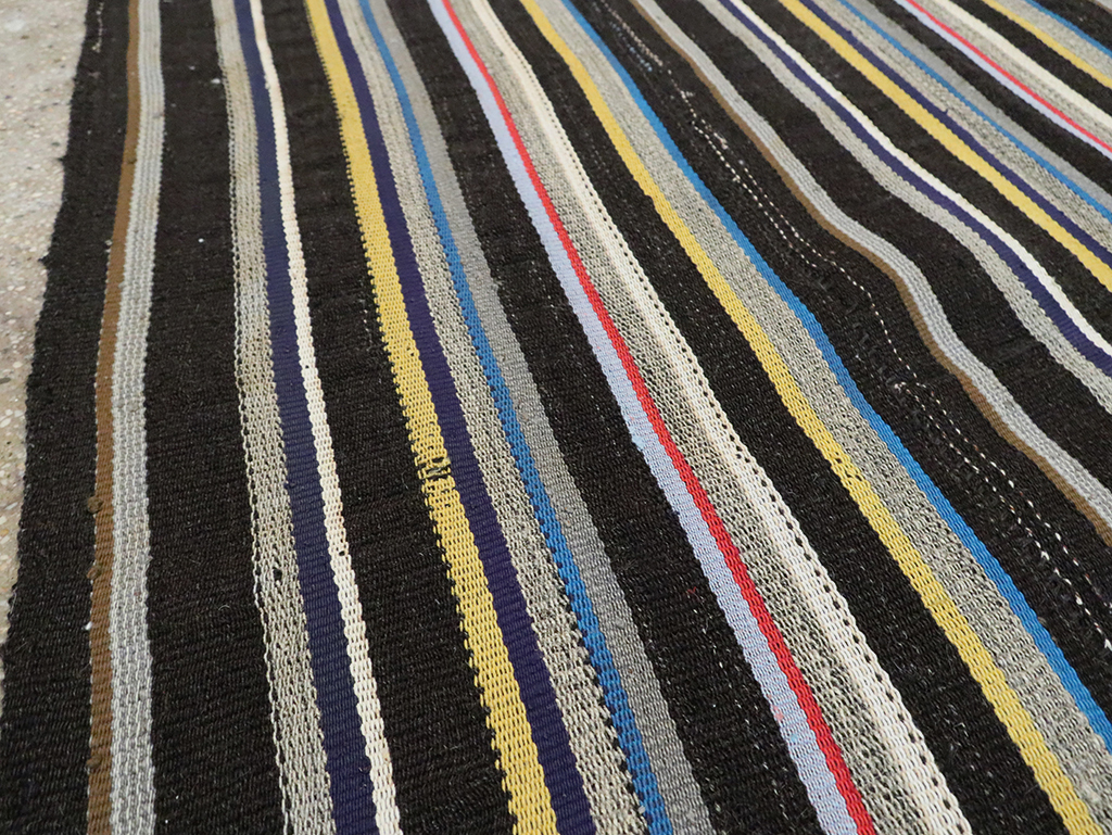 Striped Mid-20th Century Turkish Flatweave Kilim, No.30060 - Gss