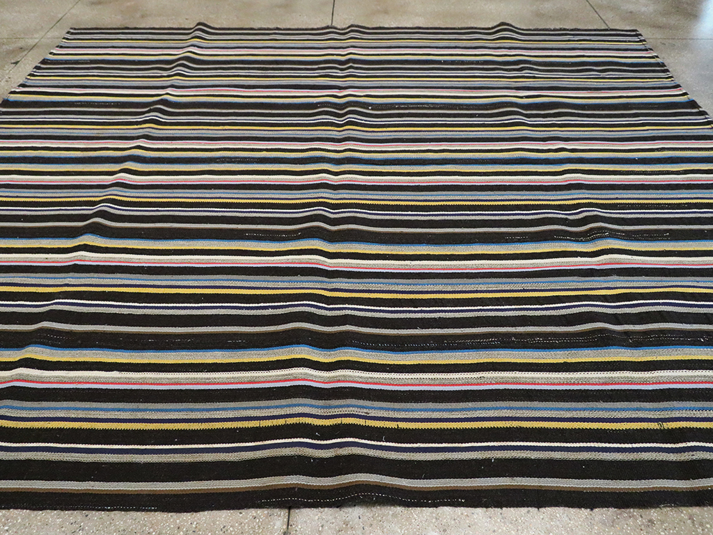 Striped Mid-20th Century Turkish Flatweave Kilim, No.30060 - Gss