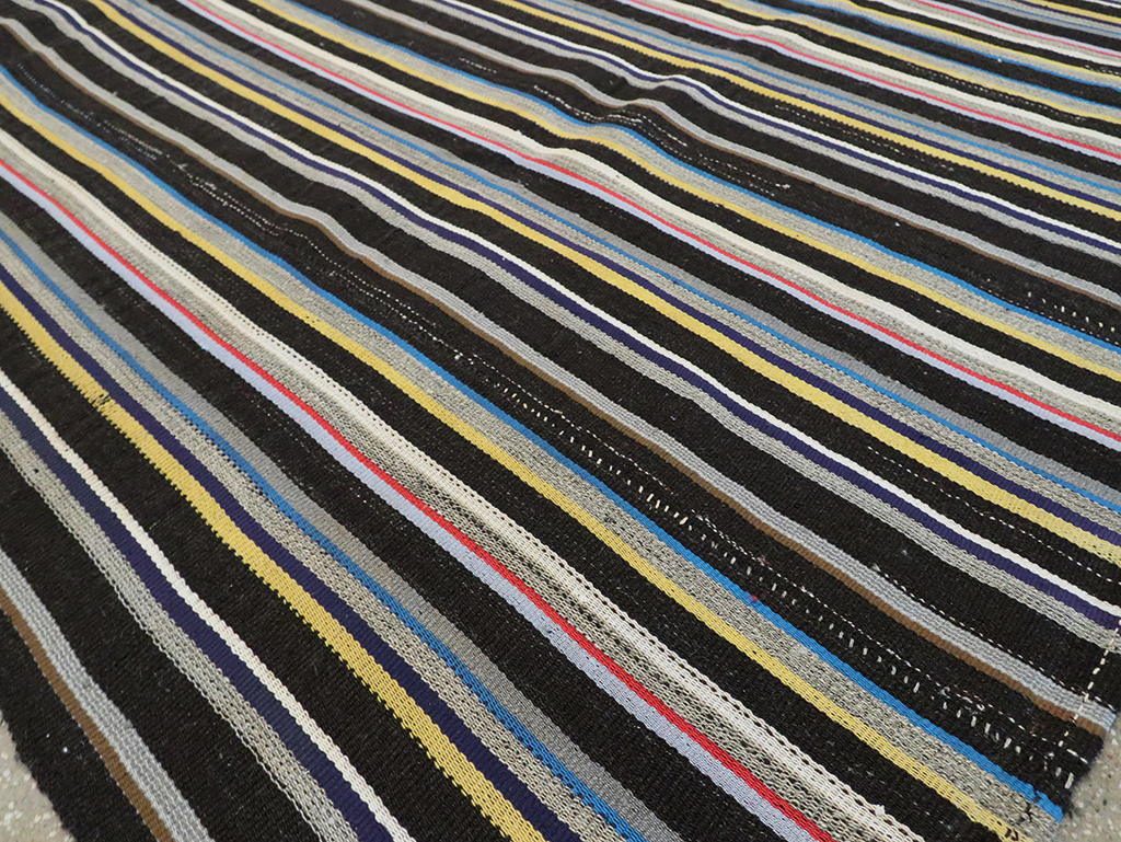 Striped Mid-20th Century Turkish Flatweave Kilim, No.30060 - Gss