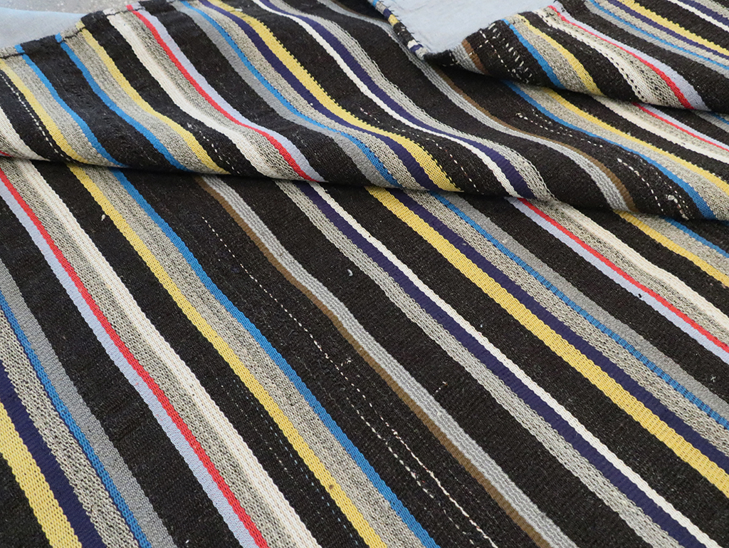 Striped Mid-20th Century Turkish Flatweave Kilim, No.30060 - Gss