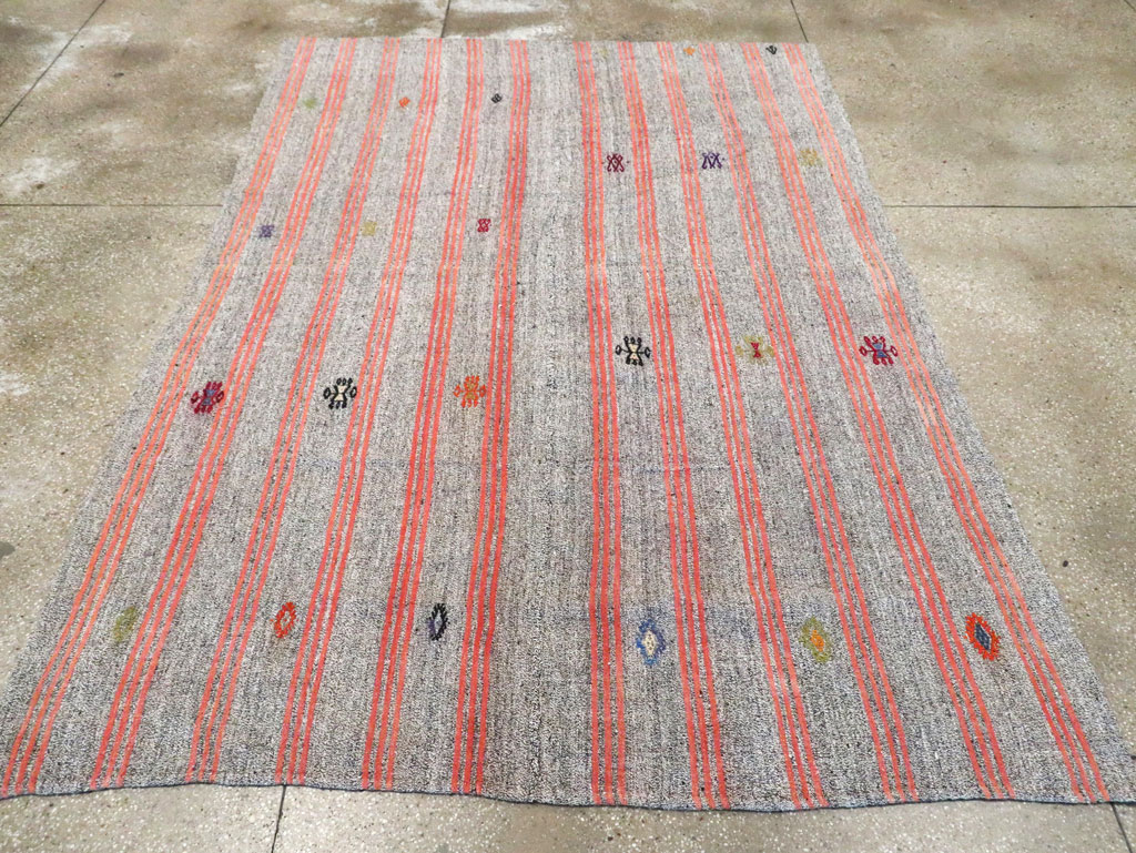 Mid-20th Century Handmade Turkish Flatweave Kilim, No.30068 - Gss
