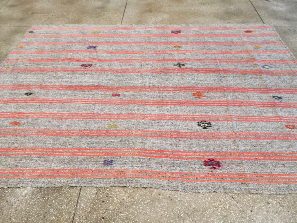 Mid-20th Century Handmade Turkish Flatweave Kilim, No.30068 - Gss