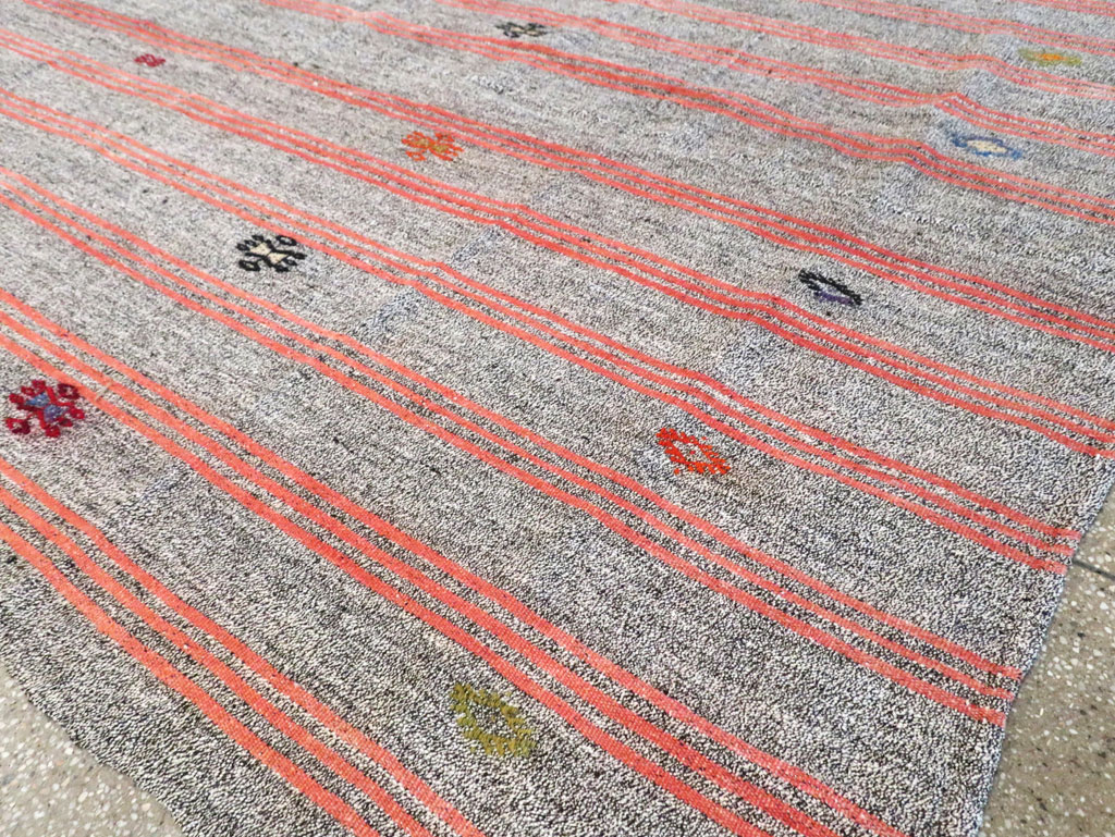 Mid-20th Century Handmade Turkish Flatweave Kilim, No.30068 - Gss