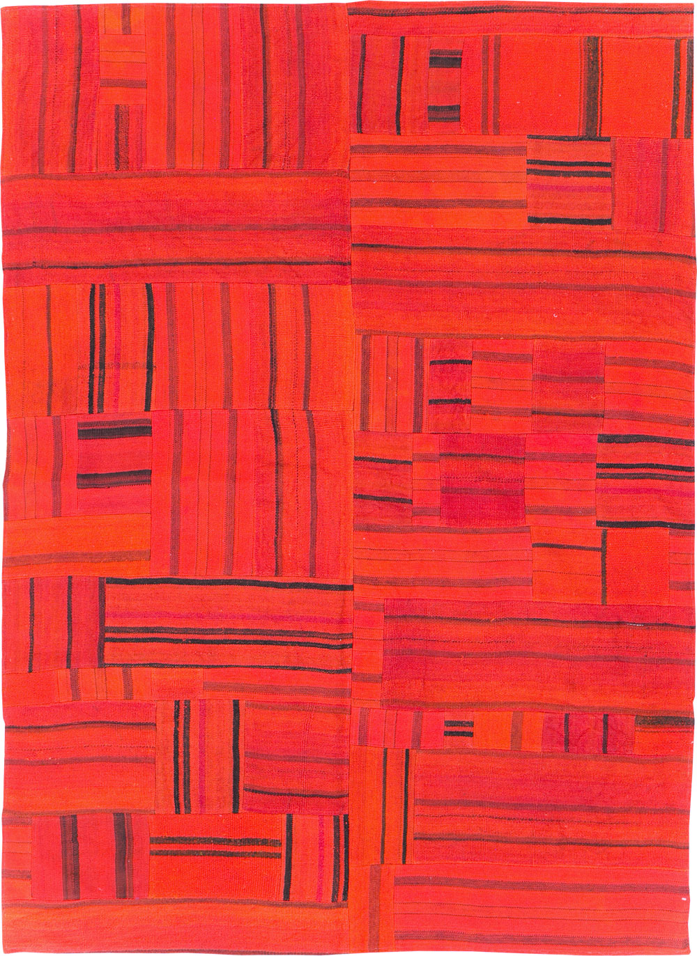 21st Century Red Patchwork Style Turkish Flatweave Kilim, No.30083 - Gss