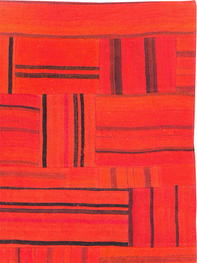 21st Century Red Patchwork Style Turkish Flatweave Kilim, No.30083 - Gss