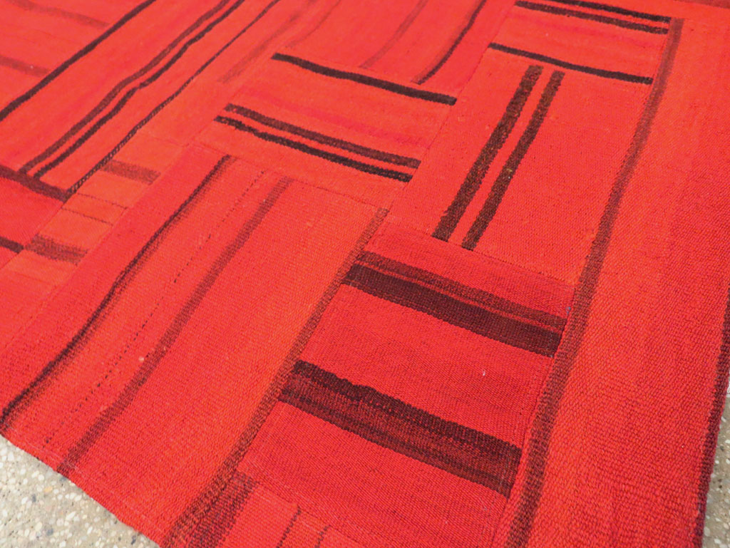 21st Century Red Patchwork Style Turkish Flatweave Kilim, No.30083 - Gss
