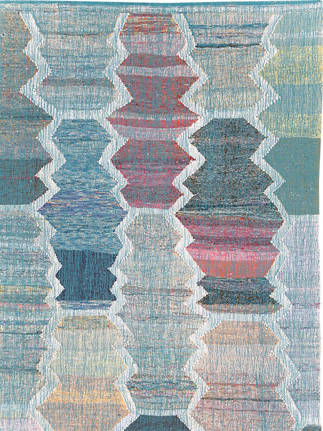 Contemporary Turkish Flatweave Kilim Large Room Size Carpet, No.30097 - Gss