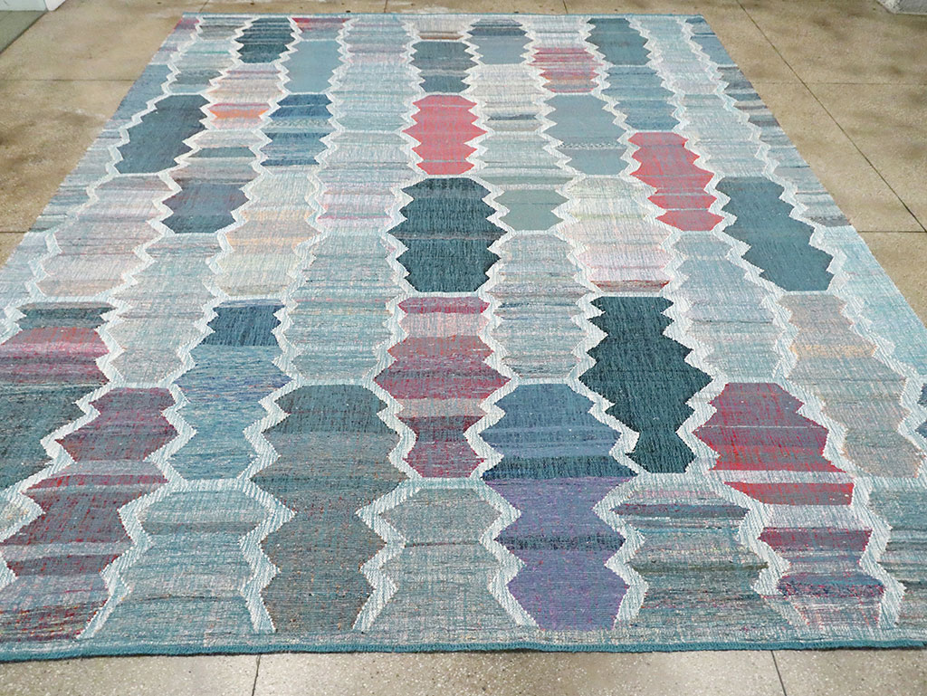 Contemporary Turkish Flatweave Kilim Large Room Size Carpet, No.30097 - Gss
