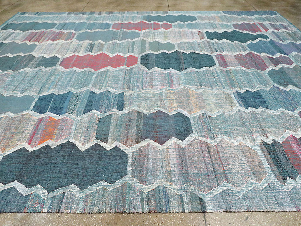 Contemporary Turkish Flatweave Kilim Large Room Size Carpet, No.30097 - Gss