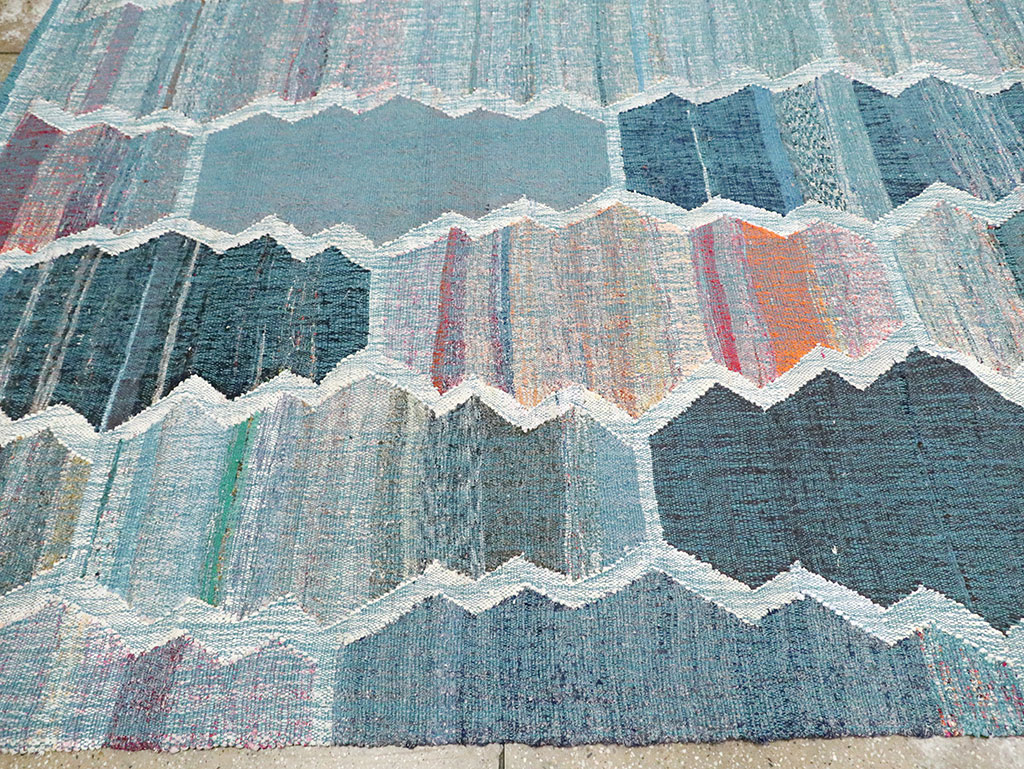 Contemporary Turkish Flatweave Kilim Large Room Size Carpet, No.30097 - Gss