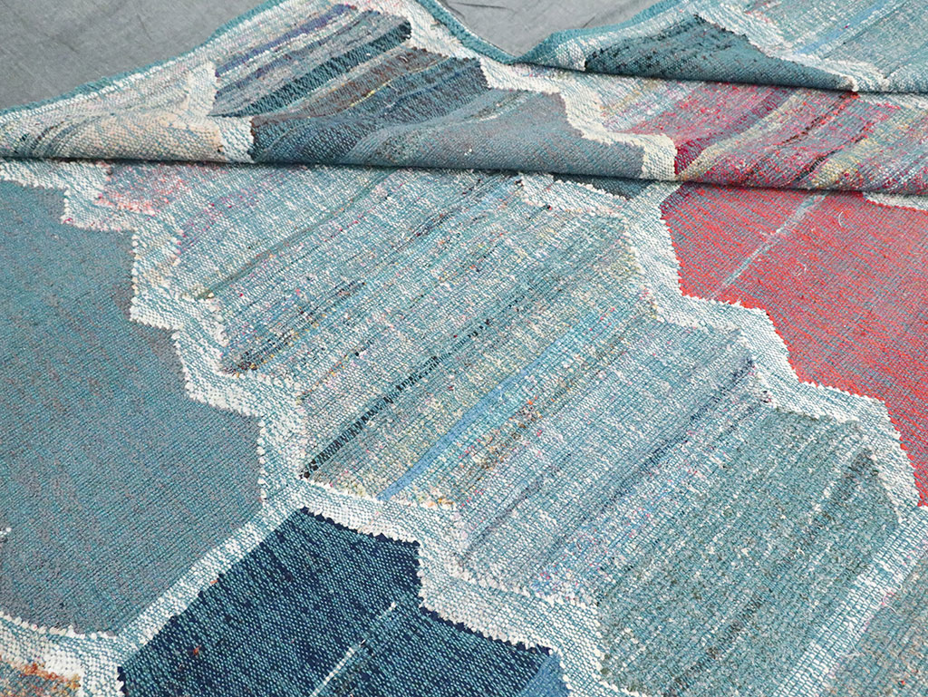 Contemporary Turkish Flatweave Kilim Large Room Size Carpet, No.30097 - Gss