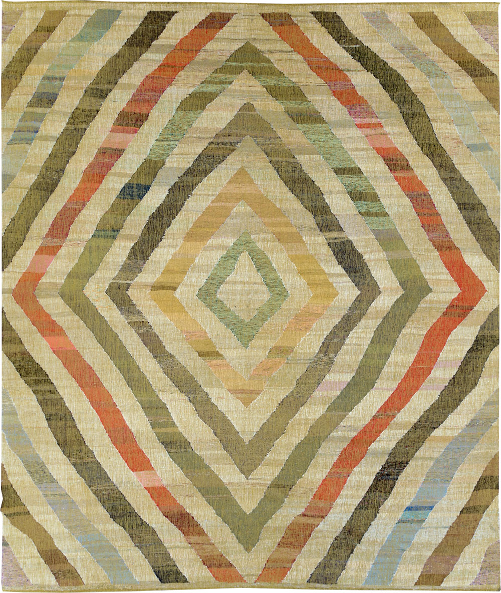 Large Contemporary Turkish Flat-Weave Kilim, No.30098 - Gss
