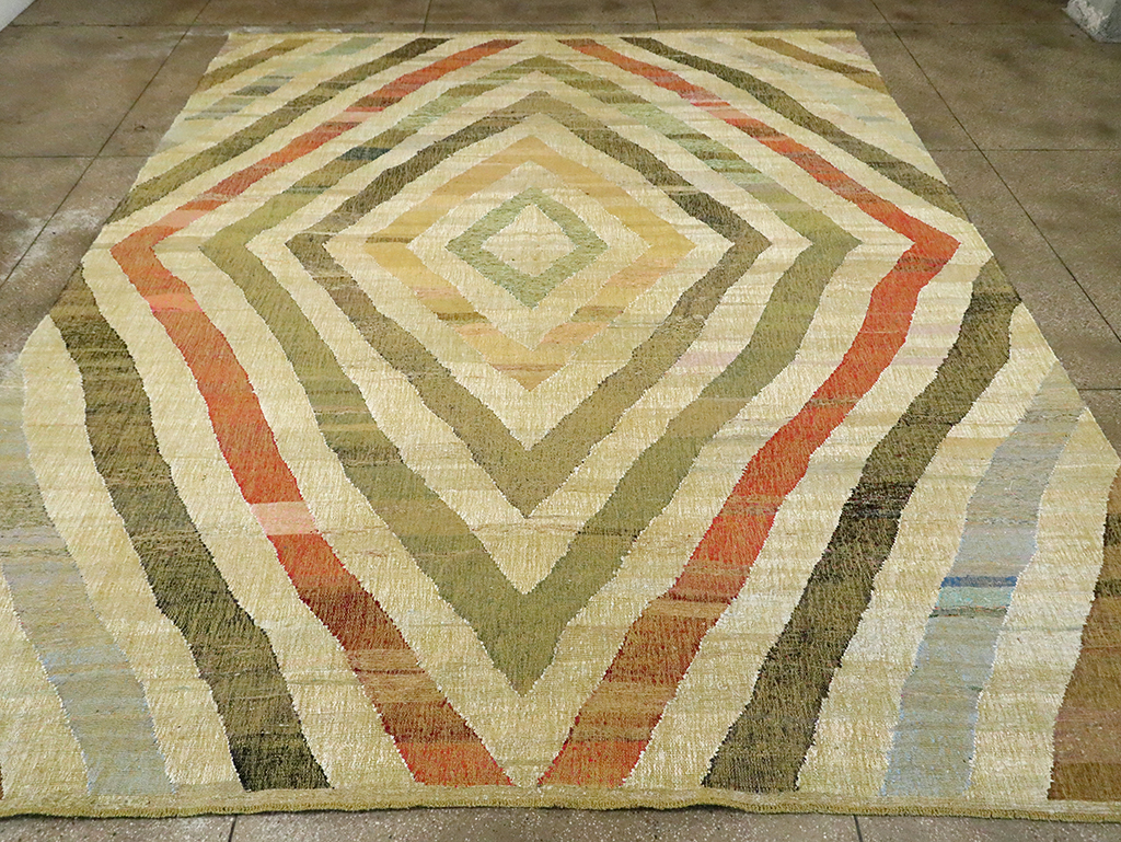 Large Contemporary Turkish Flat-Weave Kilim, No.30098 - Gss