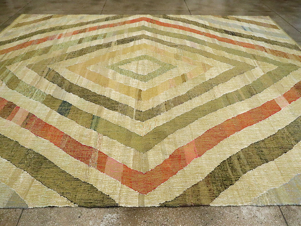 Large Contemporary Turkish Flat-Weave Kilim, No.30098 - Gss
