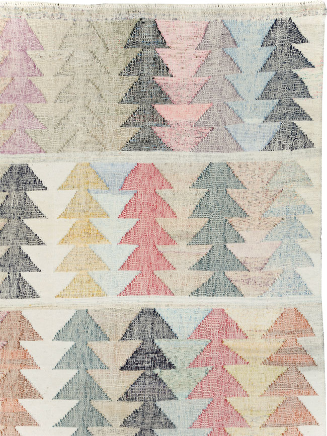 Contemporary Turkish Flatweave Kilim Room Size Carpet, No.30101 - Gss