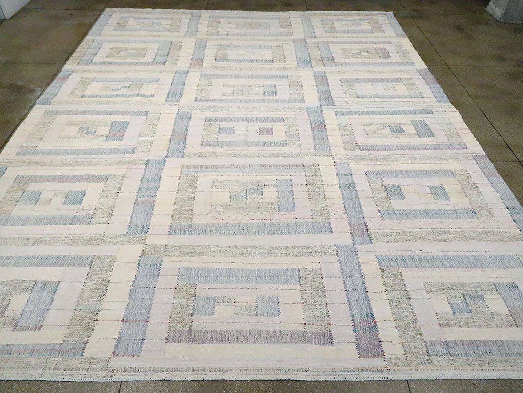 Contemporary Turkish Flatweave Kilim Large Room Size Carpet, No.30102 - Gss
